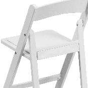 Kids White Resin Folding Chair with White Vinyl Padded Seat, LE-L-1K-GG