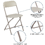 HERCULES Series 650 lb. Capacity Premium Beige Plastic Folding Chair, LE-L-3-BEIGE-GG