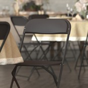 HERCULES Series 650 lb. Capacity Premium Black Plastic Folding Chair, LE-L-3-BK-GG