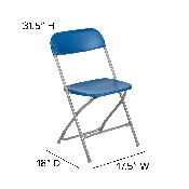 HERCULES Series 650 lb. Capacity Premium Blue Plastic Folding Chair, LE-L-3-BLUE-GG