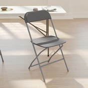 HERCULES Series 650 lb. Capacity Premium Grey Plastic Folding Chair, LE-L-3-GREY-GG