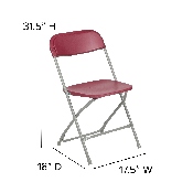 HERCULES Series 650 lb. Capacity Premium Red Plastic Folding Chair, LE-L-3-RED-GG