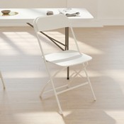 HERCULES Series 650 lb. Capacity Premium White Plastic Folding Chair, LE-L-3-WHITE-GG