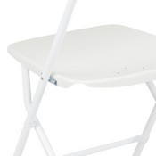 HERCULES Series 650 lb. Capacity Premium White Plastic Folding Chair, LE-L-3-WHITE-GG