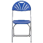 HERCULES Series 650 lb. Capacity Blue Plastic Fan Back Folding Chair, LE-L-4-BL-GG