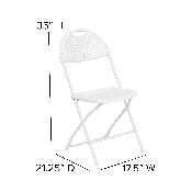 HERCULES Series 650 lb. Capacity White Plastic Fan Back Folding Chair, LE-L-4-WHITE-GG