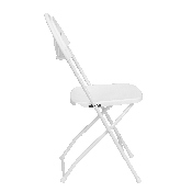 HERCULES Series 650 lb. Capacity White Plastic Fan Back Folding Chair, LE-L-4-WHITE-GG