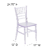 Kids Crystal Transparent Chiavari Chair, LE-L-7K-CL-GG