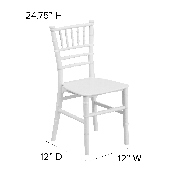 Kids White Resin Chiavari Chair, LE-L-7K-WH-GG