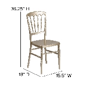 HERCULES Series Gold Resin Stacking Napoleon Chair, LE-L-MON-GD-GG