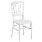HERCULES Series White Resin Stacking Napoleon Chair, LE-L-MON-WH-GG