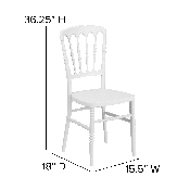HERCULES Series White Resin Stacking Napoleon Chair, LE-L-MON-WH-GG