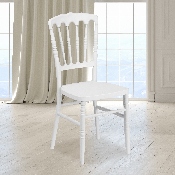 HERCULES Series White Resin Stacking Napoleon Chair, LE-L-MON-WH-GG