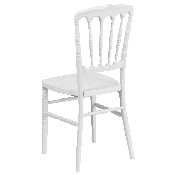 HERCULES Series White Resin Stacking Napoleon Chair, LE-L-MON-WH-GG
