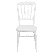 HERCULES Series White Resin Stacking Napoleon Chair, LE-L-MON-WH-GG