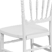 HERCULES Series White Resin Stacking Napoleon Chair, LE-L-MON-WH-GG