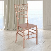 HERCULES Series Rose Gold Resin Stacking Chiavari Chair, LE-ROSE-M-GG