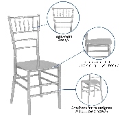 HERCULES Series Silver Resin Stacking Chiavari Chair, LE-SILVER-M-GG