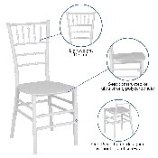 HERCULES Series White Resin Stacking Chiavari Chair, LE-WHITE-M-GG