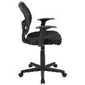 Flash Fundamentals Mid-Back Black Mesh Swivel Ergonomic Task Office Chair with Arms, BIFMA Certified, LF-118P-T-BK-GG