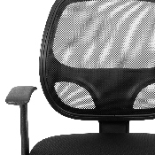 Flash Fundamentals Mid-Back Black Mesh Swivel Ergonomic Task Office Chair with Arms, BIFMA Certified, LF-118P-T-BK-GG