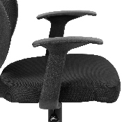Flash Fundamentals Mid-Back Black Mesh Swivel Ergonomic Task Office Chair with Arms, BIFMA Certified, LF-118P-T-BK-GG