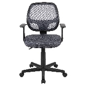 Flash Fundamentals Mid-Back Gray Mesh Swivel Ergonomic Task Office Chair with Arms, BIFMA Certified, LF-118P-T-GY-GG