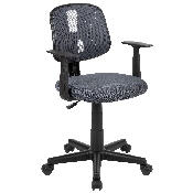 Flash Fundamentals Mid-Back Gray Mesh Swivel Task Office Chair with Pivot Back and Arms, BIFMA Certified, LF-134-A-GY-GG