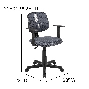Flash Fundamentals Mid-Back Gray Mesh Swivel Task Office Chair with Pivot Back and Arms, BIFMA Certified, LF-134-A-GY-GG
