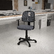 Flash Fundamentals Mid-Back Gray Mesh Swivel Task Office Chair with Pivot Back and Arms, BIFMA Certified, LF-134-A-GY-GG