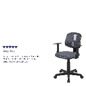 Flash Fundamentals Mid-Back Gray Mesh Swivel Task Office Chair with Pivot Back and Arms, BIFMA Certified, LF-134-A-GY-GG