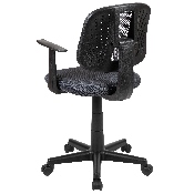 Flash Fundamentals Mid-Back Gray Mesh Swivel Task Office Chair with Pivot Back and Arms, BIFMA Certified, LF-134-A-GY-GG