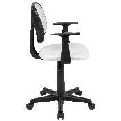 Flash Fundamentals Mid-Back White Mesh Swivel Task Office Chair with Pivot Back and Arms, BIFMA Certified, LF-134-A-WH-GG
