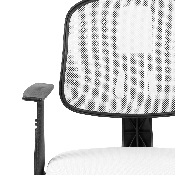 Flash Fundamentals Mid-Back White Mesh Swivel Task Office Chair with Pivot Back and Arms, BIFMA Certified, LF-134-A-WH-GG