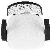 Flash Fundamentals Mid-Back White Mesh Swivel Task Office Chair with Pivot Back and Arms, BIFMA Certified, LF-134-A-WH-GG