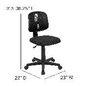 Flash Fundamentals Mid-Back Black Mesh Swivel Task Office Chair with Pivot Back, BIFMA Certified, LF-134-BK-GG