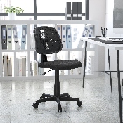 Flash Fundamentals Mid-Back Black Mesh Swivel Task Office Chair with Pivot Back, BIFMA Certified, LF-134-BK-GG