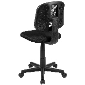 Flash Fundamentals Mid-Back Black Mesh Swivel Task Office Chair with Pivot Back, BIFMA Certified, LF-134-BK-GG