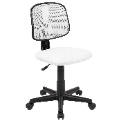 Flash Fundamentals Mid-Back White Mesh Swivel Task Office Chair with Pivot Back, BIFMA Certified, LF-134-WH-GG