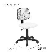 Flash Fundamentals Mid-Back White Mesh Swivel Task Office Chair with Pivot Back, BIFMA Certified, LF-134-WH-GG