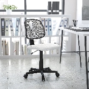 Flash Fundamentals Mid-Back White Mesh Swivel Task Office Chair with Pivot Back, BIFMA Certified, LF-134-WH-GG