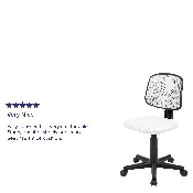 Flash Fundamentals Mid-Back White Mesh Swivel Task Office Chair with Pivot Back, BIFMA Certified, LF-134-WH-GG