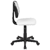 Flash Fundamentals Mid-Back White Mesh Swivel Task Office Chair with Pivot Back, BIFMA Certified, LF-134-WH-GG