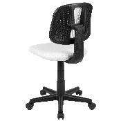 Flash Fundamentals Mid-Back White Mesh Swivel Task Office Chair with Pivot Back, BIFMA Certified, LF-134-WH-GG