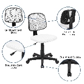 Flash Fundamentals Mid-Back White Mesh Swivel Task Office Chair with Pivot Back, BIFMA Certified, LF-134-WH-GG