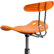 Vibrant Orange and Chrome Swivel Task Office Chair with Tractor Seat, LF-214-ORANGEYELLOW-GG