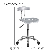 Vibrant Silver and Chrome Swivel Task Office Chair with Tractor Seat, LF-214-SILVER-GG