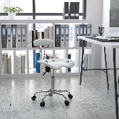 Vibrant Silver and Chrome Swivel Task Office Chair with Tractor Seat, LF-214-SILVER-GG
