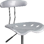 Vibrant Silver and Chrome Swivel Task Office Chair with Tractor Seat, LF-214-SILVER-GG
