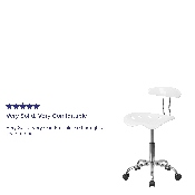 Vibrant White and Chrome Swivel Task Office Chair with Tractor Seat, LF-214-WHITE-GG